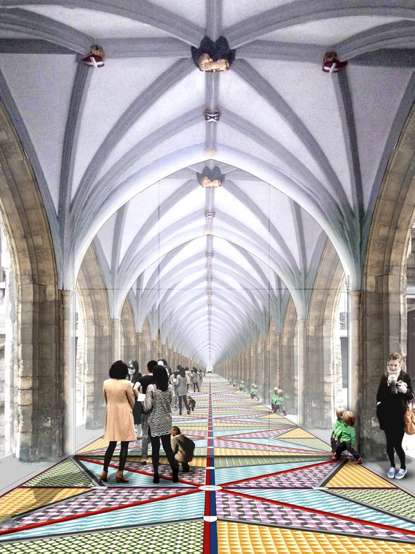 Concept visualization of the reflected vaulted passageway.