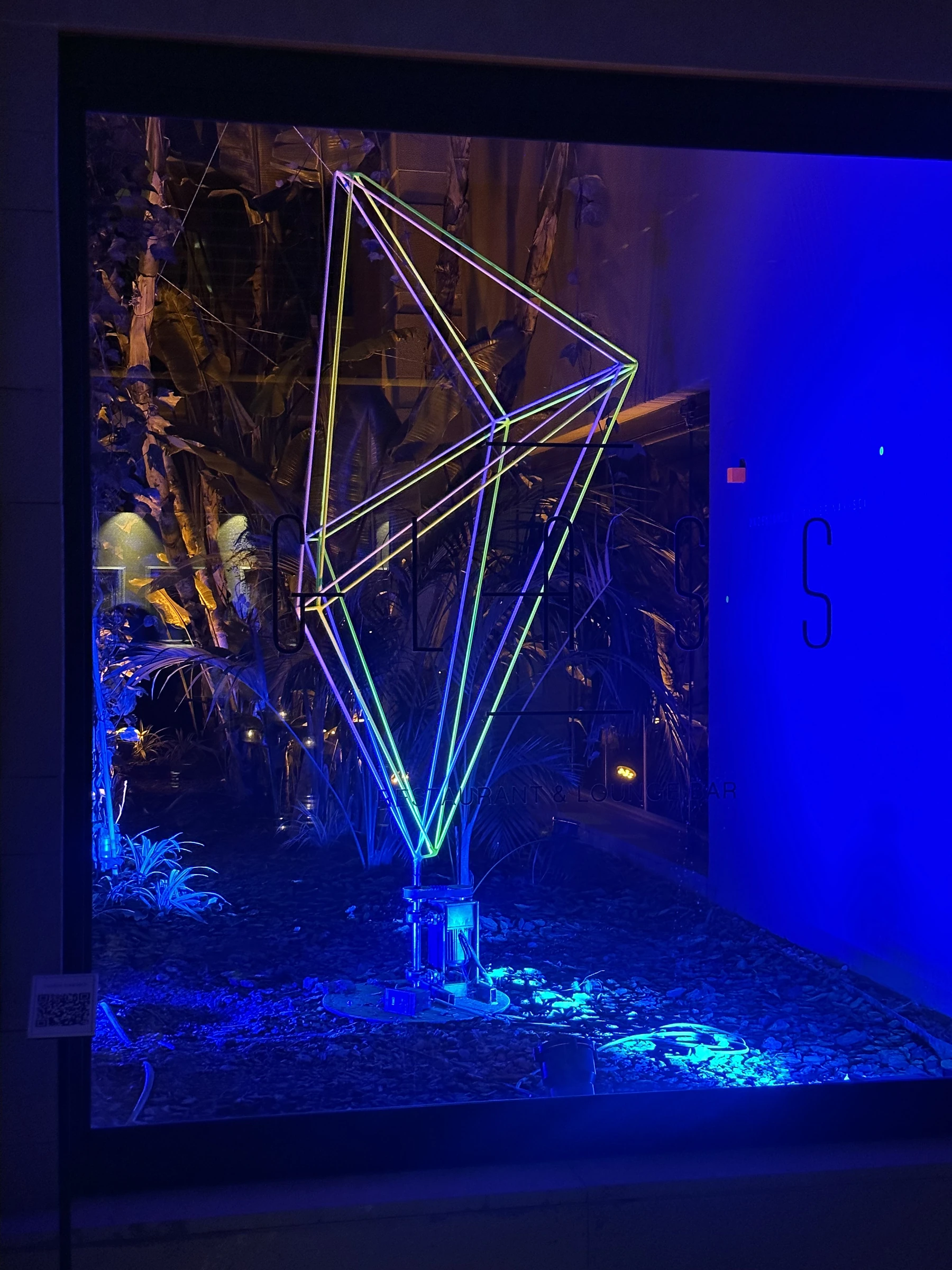 Geo X in its blue-lit room at Caresse Art