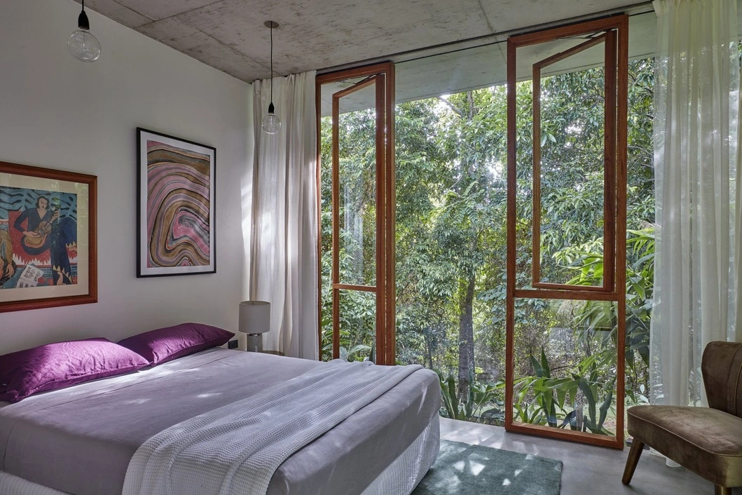 Bedroom facing the rainforest