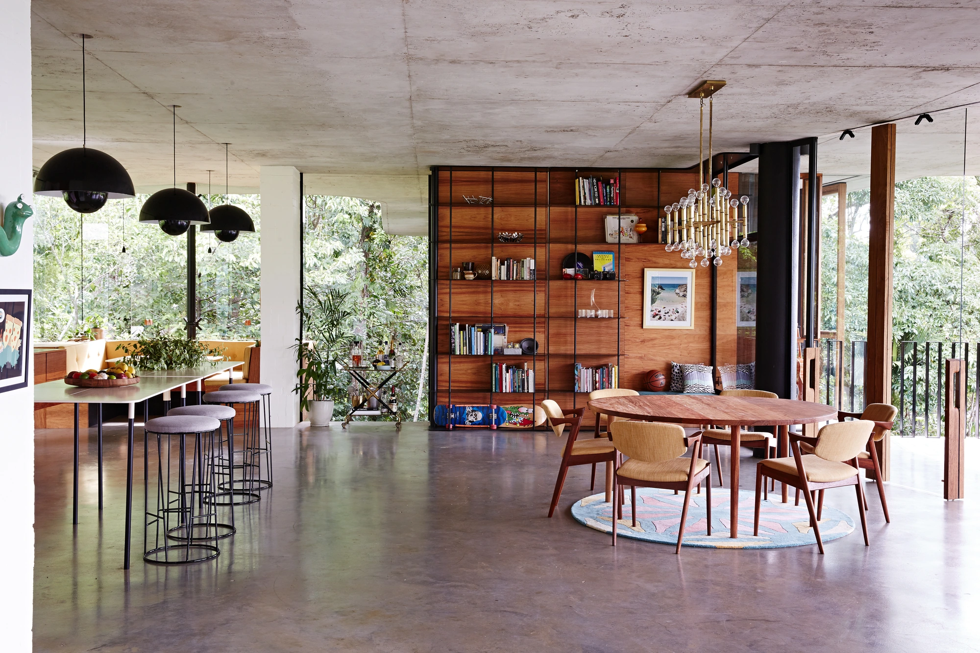 Dining room and kitchen at Planchonella House