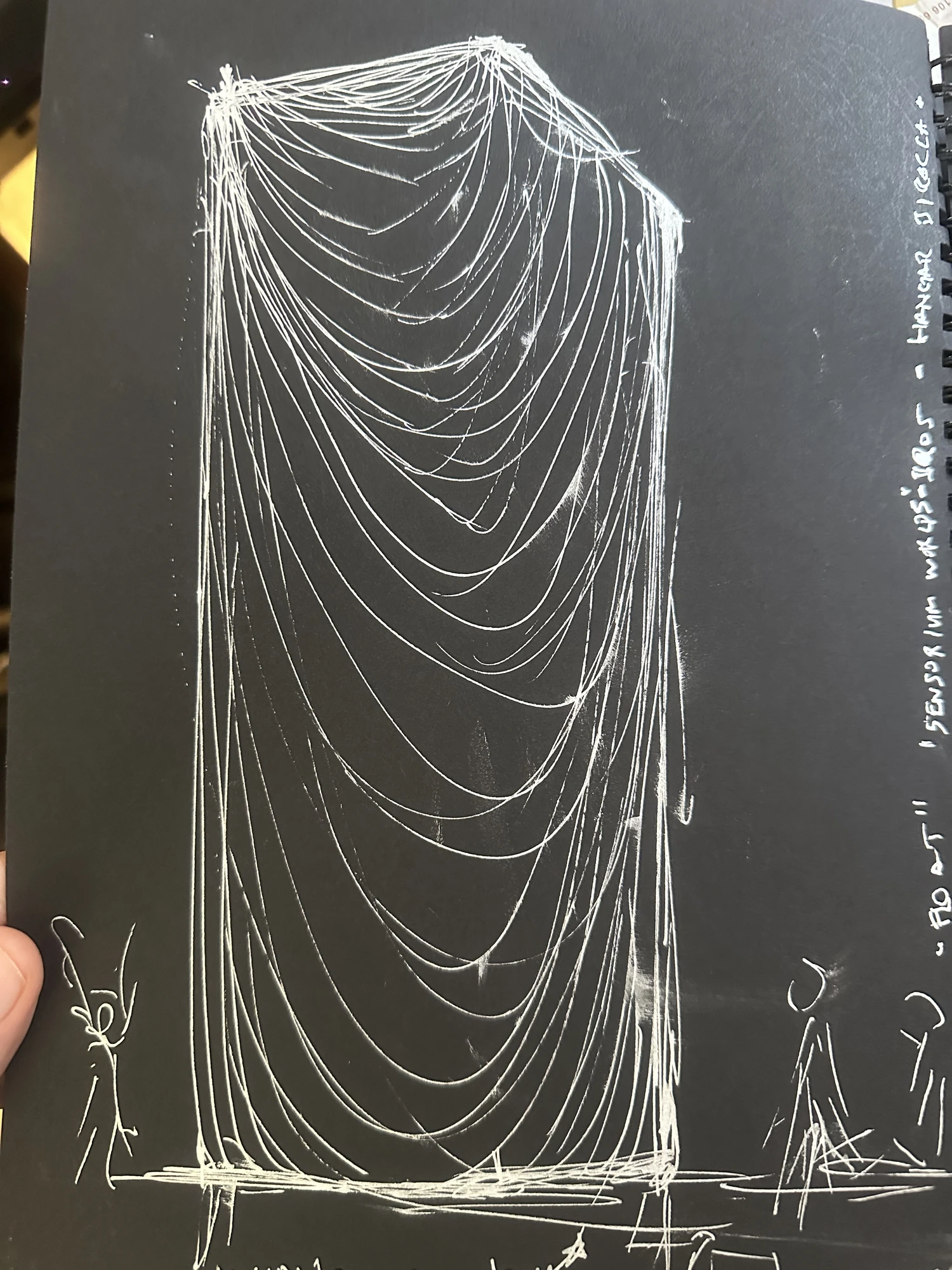 A hand-drawn study of intersecting curves