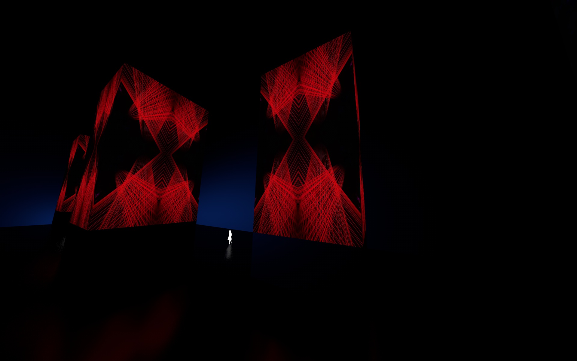 A spatial study of the red moving patterns across the columns