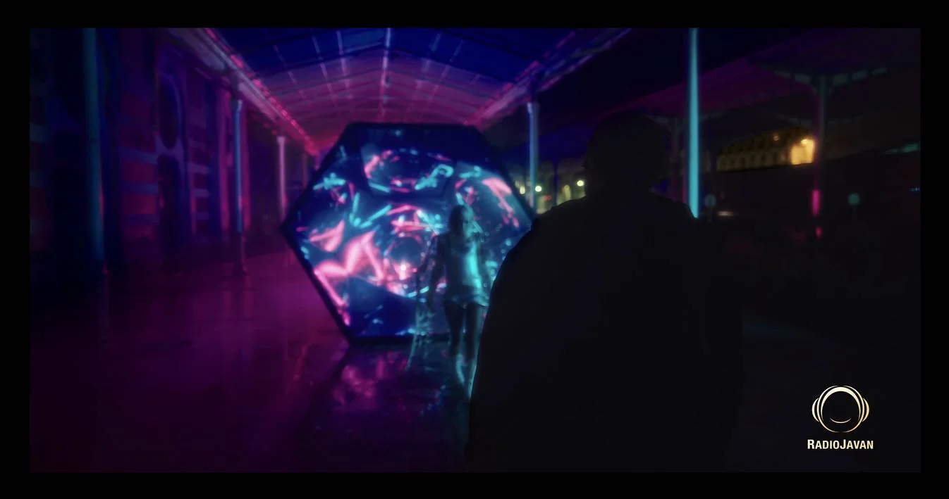The illuminated music video set with Space