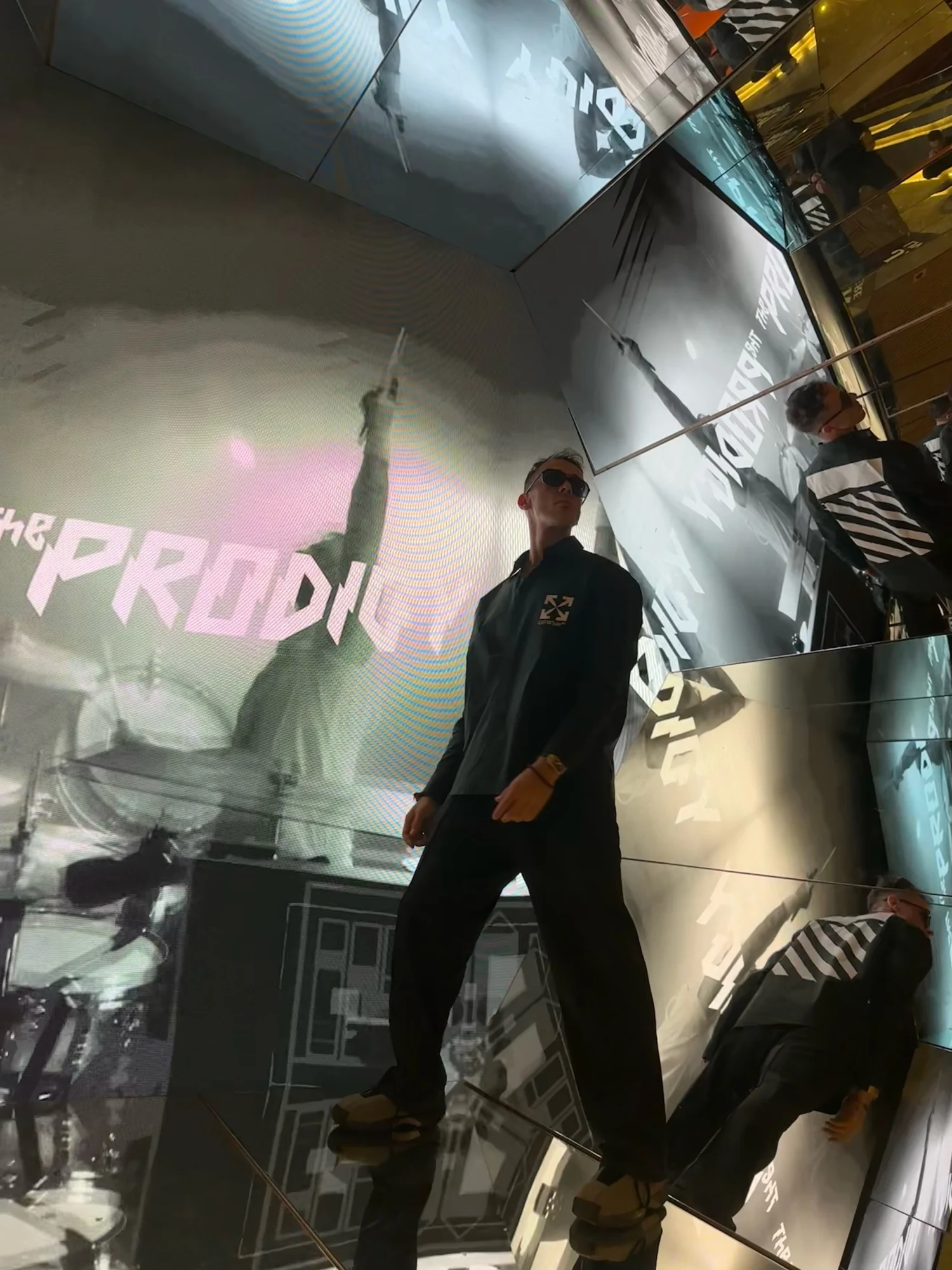 The Prodigy imagery and a visitor reflected through Space Giga