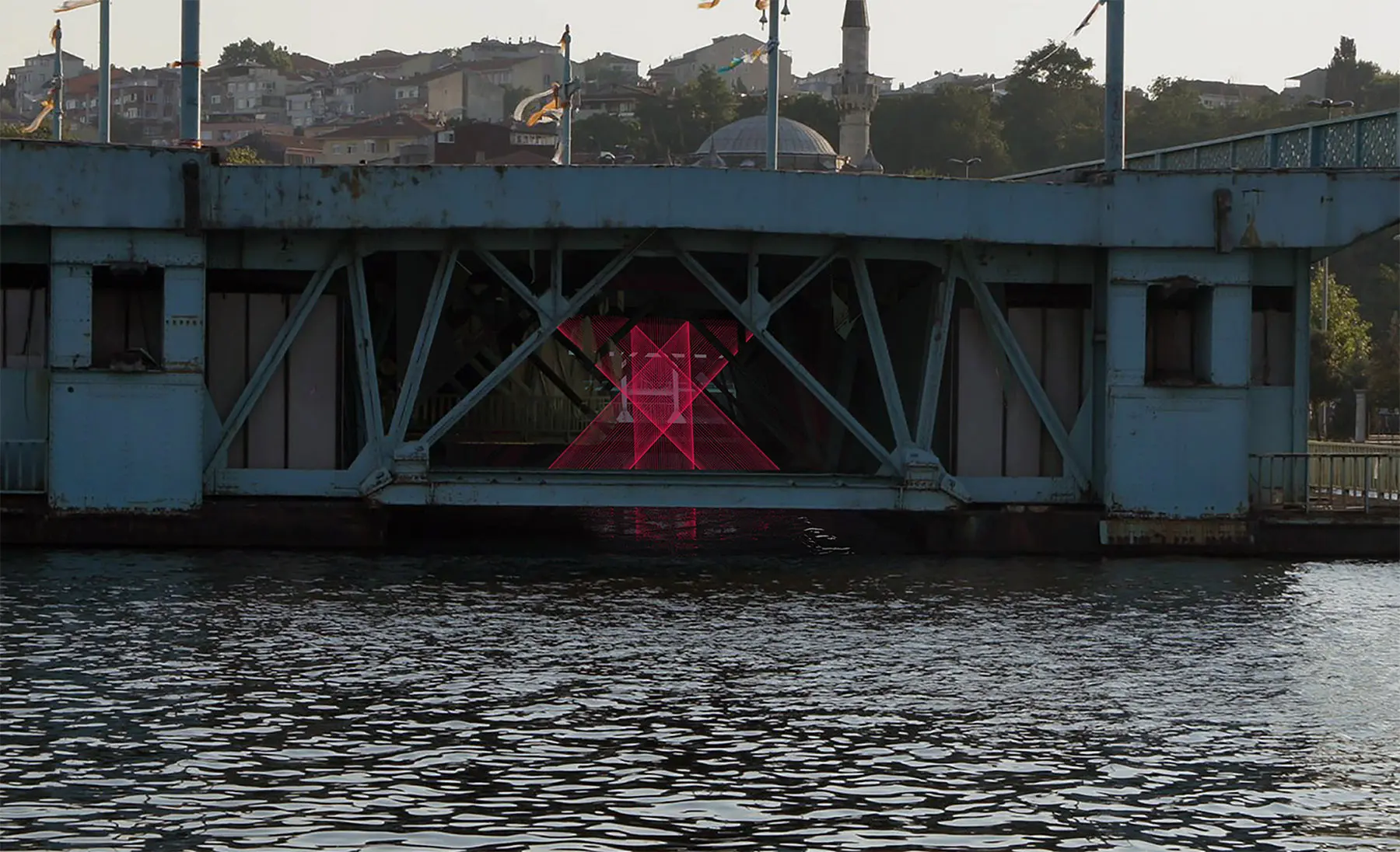 Intersection seen across the water